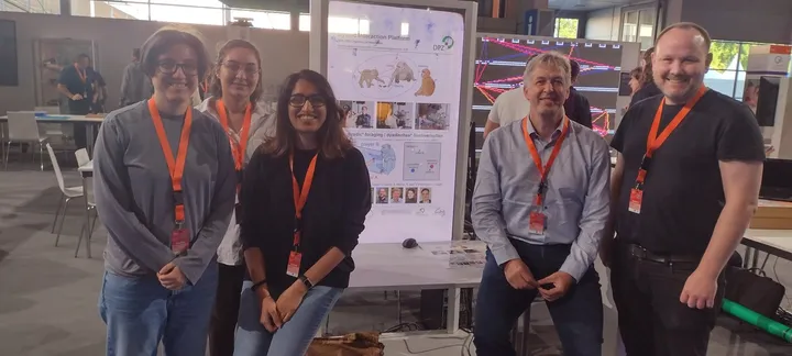 Team members at the IdeenExpo booth in Hanover